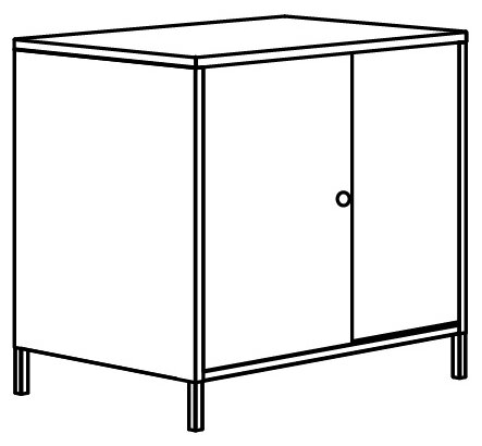 TROTTEN троттен шкаф с раздвижными дверцами 80x75 см белый - фотография № 5