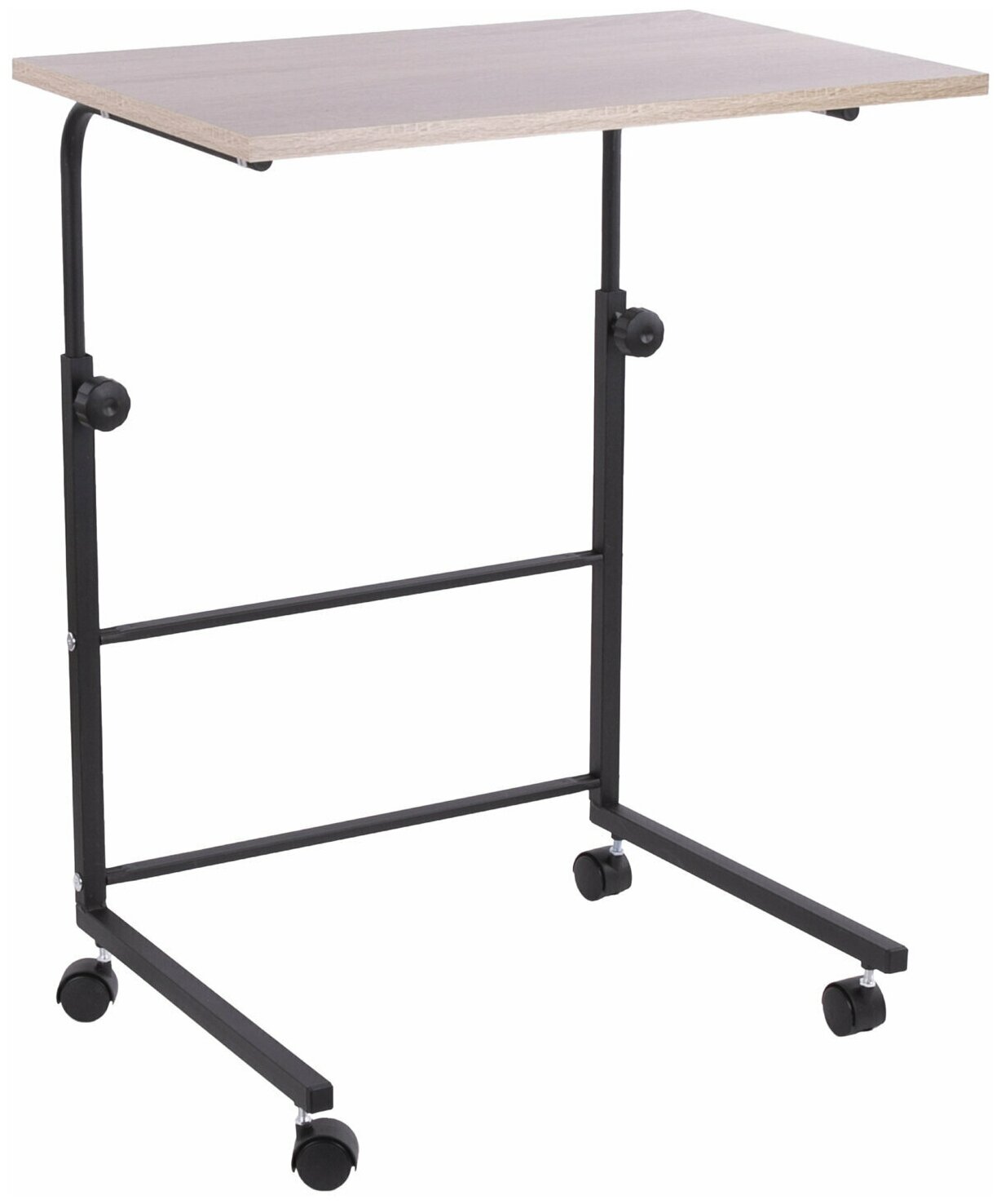 фото Стол BRABIX "Smart CD-013", 600х420х745-860 мм, лофт, регулируемый, колеса, металл/ЛДСП дуб, каркас черный, 641882
