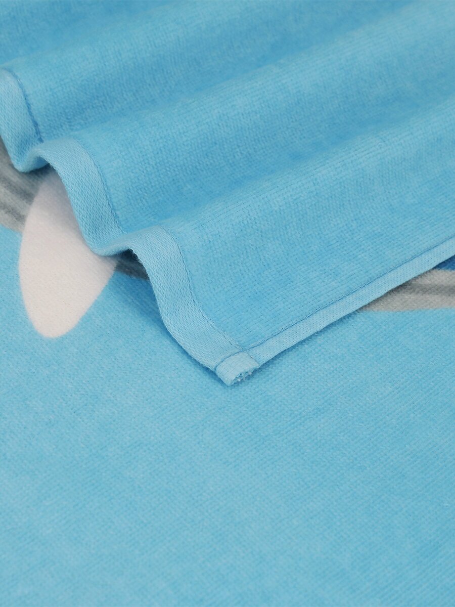 Детское махровое полотенце, синее, Киты, 30х60 см - фотография № 4