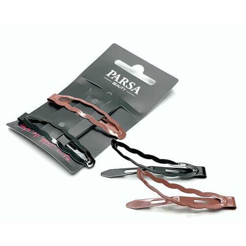 Заколка для волос клик-клак 4 шт. чёрный/коричневый PARSA BEAUTY 60799