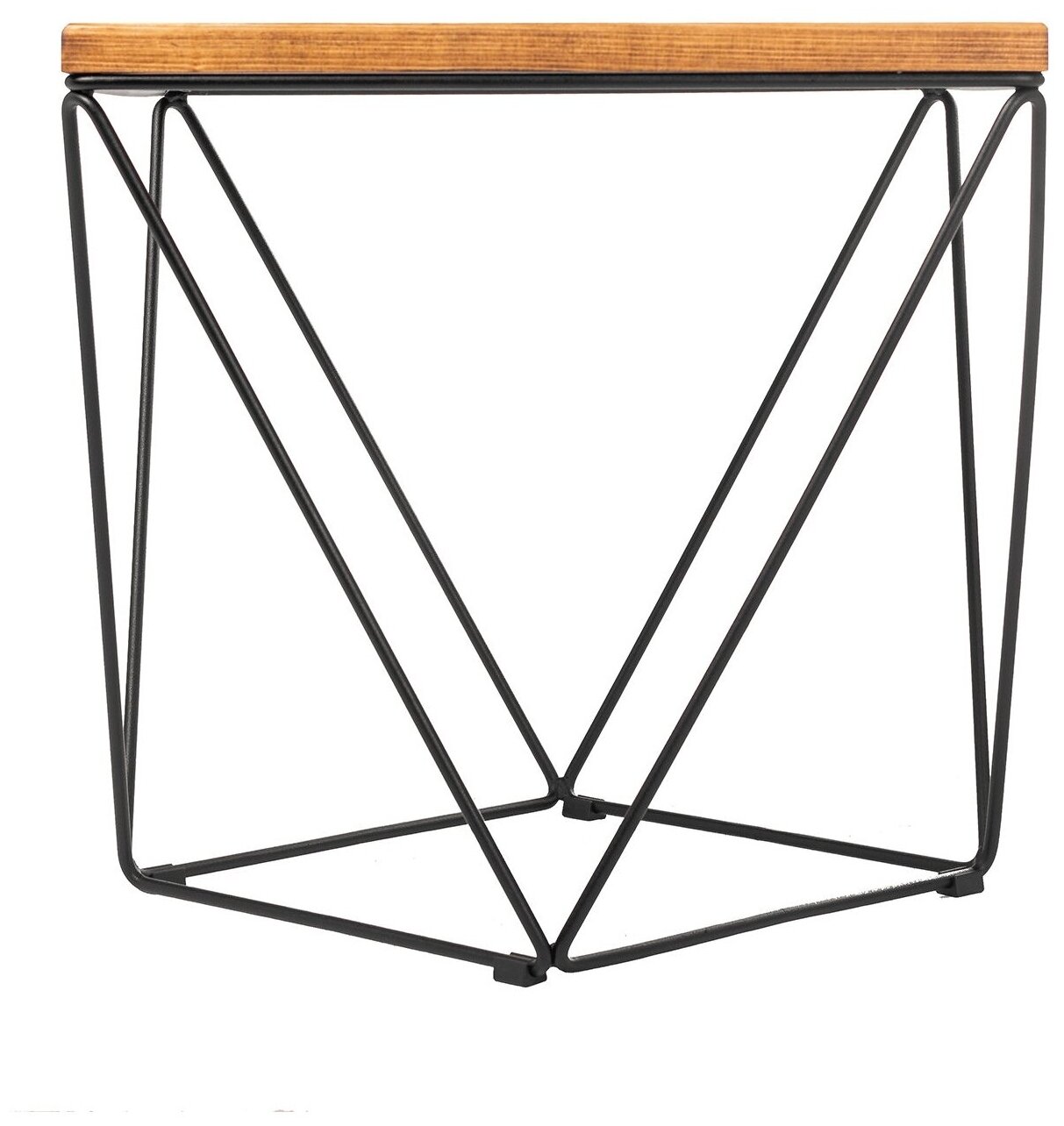 Стол журнальный ilwi MBL-W-TL-T-1-M/1/3 металлический с деревянной столешницей в стиле лофт, подарок на день рождения - фотография № 5