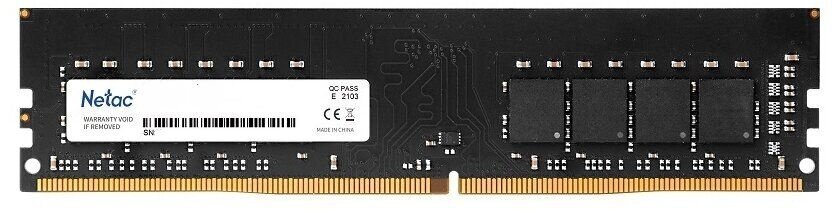 Память DDR4 16Gb 2666MHz Netac NTBSD4P26SP-16 Basic RTL PC4-21300 CL19 DIMM 288-pin 1.2В single rank