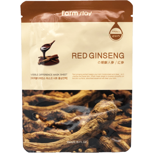 Farmstay Visible Difference Red Ginseng Mask Sheet (Тканевая маска для лица с экстрактом женьшеня) 23 мл