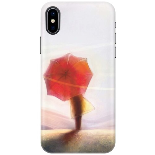 фото Re:paчехол - накладка artcolor для apple iphone xs / x с принтом "красный зонтик"