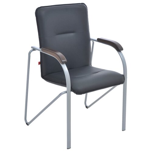 Стул Фабрикант Самба, каркас алюм., обивка кожзам черный BOX2