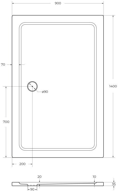 Душевой поддон Cezares Tray 1200x800x35 TRAY-M-AH-120/80-35-W - фотография № 6