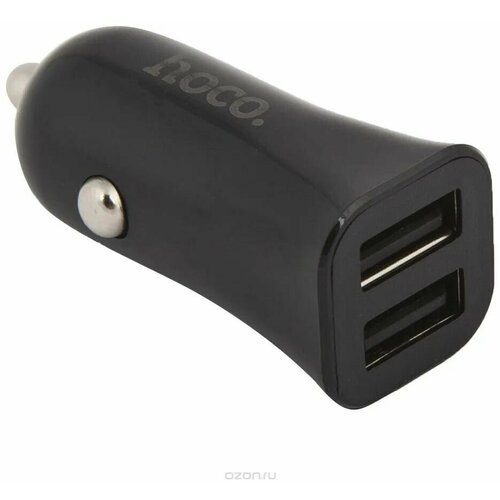 Автомобильное зарядное устройство Hoco Z12 на 2 USB 2.4A, черное