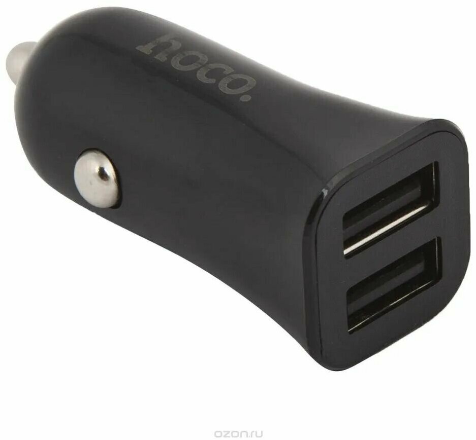 Автомобильное зарядное устройство на 2 USB, Hoco Z12 Intelligent Balance Car Charger 2.4А, черное