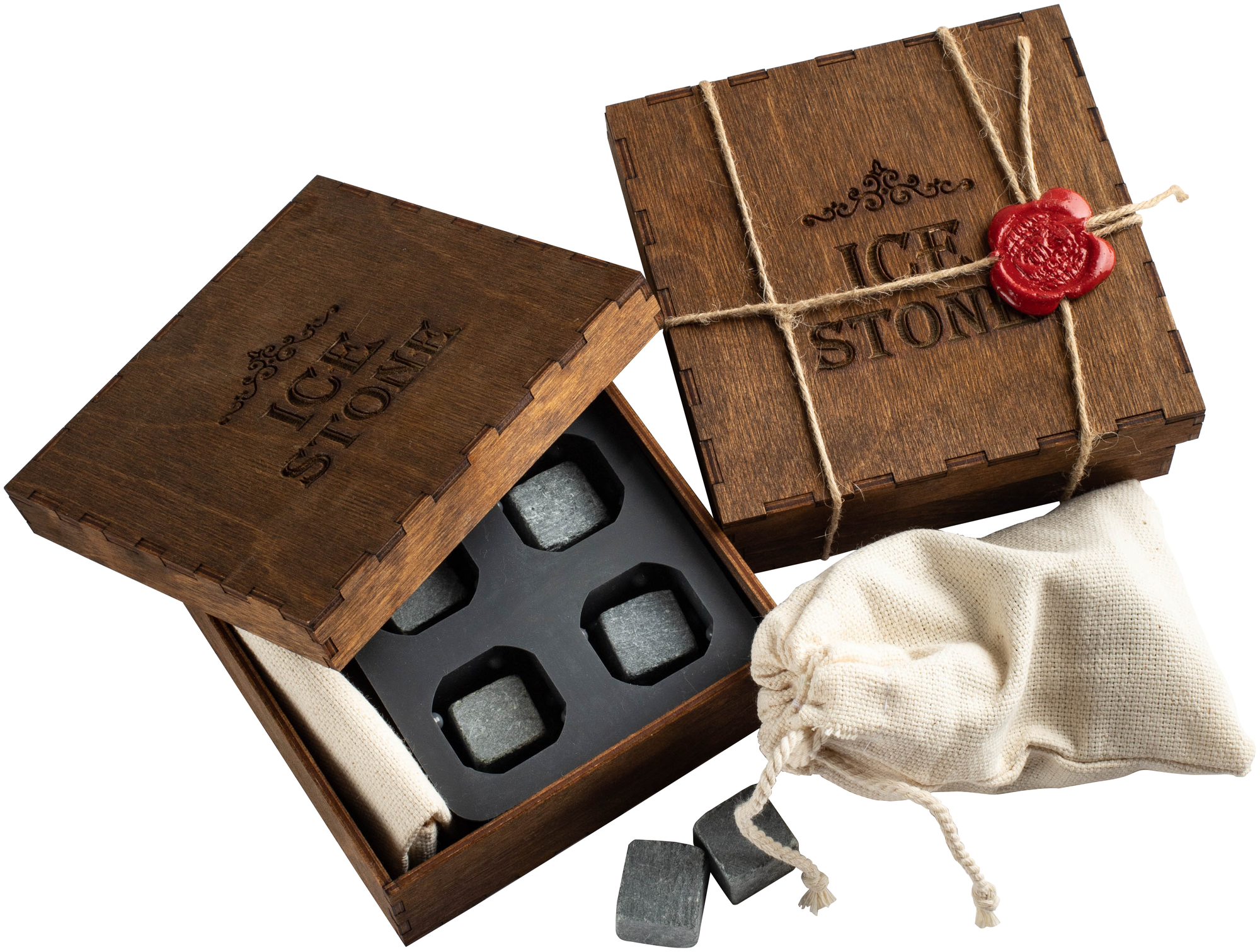 Камни для виски Icestones деревянная коробка ( 9 камней, 1 формы)