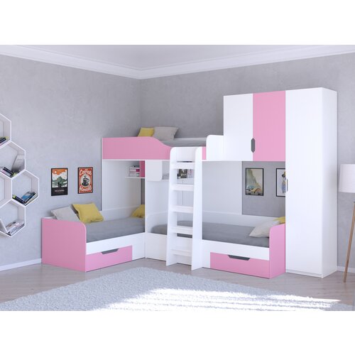 розовый, белый