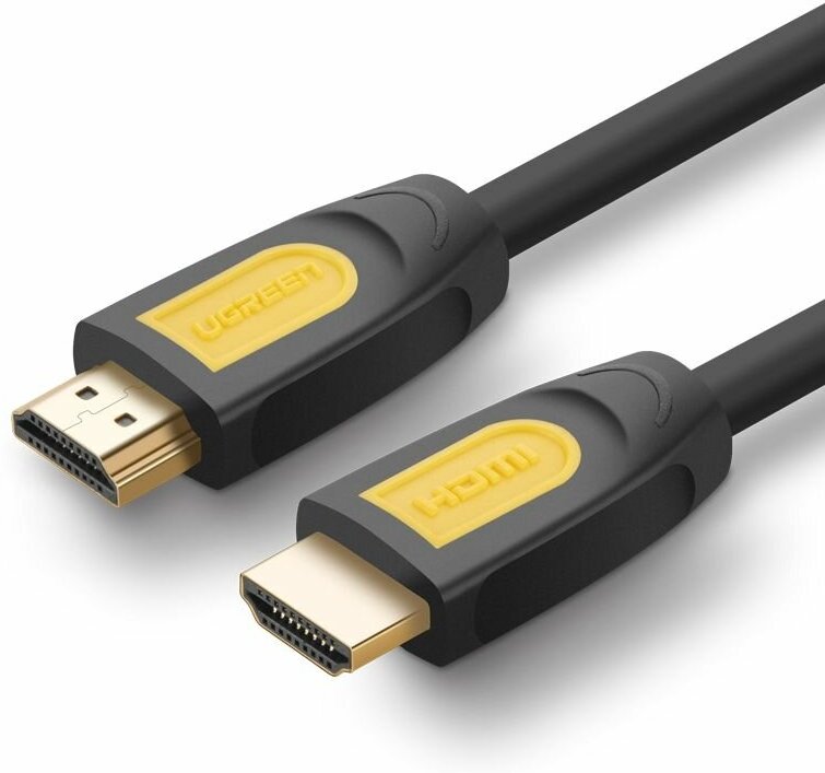 Кабель UGREEN HD101 (10151) HDMI Male To Male Cable Round Cable. Длина: 0,75м. Цвет: черно-желтый
