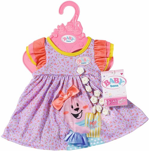 Одежда для кукол Беби Бон 828-243 фиолетовое платье для пупса 43 см Baby Born