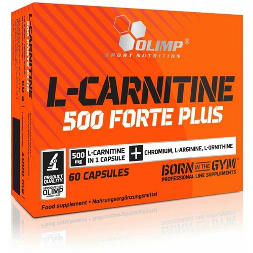 фото Л-карнитин olimp l-carnitine 500 forte plus sport edition 60 капсул olimp sport nutrition