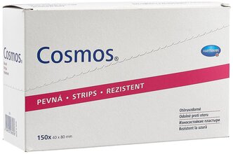 Cosmos Strips лейкопластырь бактерицидный износостойкий, 8х4 см, 150 шт.