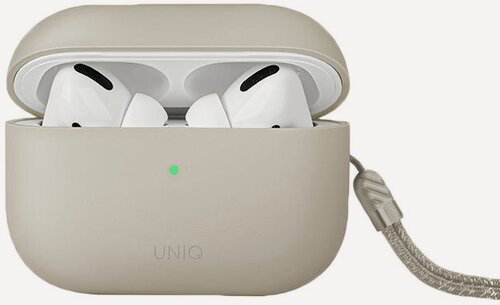 Изображение товара Чехол для AirPods Pro 2 Uniq Lino Liquid Silicone Ivory Beige
