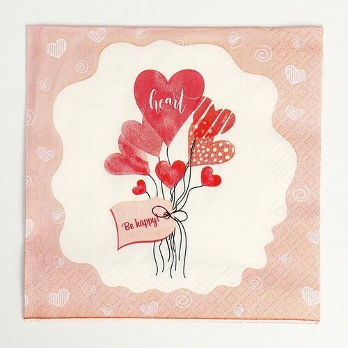 Gratias Салфетки бумажные Gratias «Букет сердец», 3 слоя, 33 × 33 см, 20 шт
