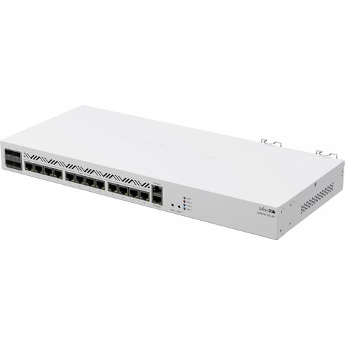 Коммутатор MikroTik CCR2116-12G-4S+ 13G 4SFP+ управляемый маршрутизатор mikrotik cloud core router 2116 12g 4s with amazon annapurna labs alpine v3 al73400 cpu 16 cores 2ghz per core 16gb ram 4xsfp cage 13xgbit lan m 2 pcie slot routeros l6 1u rackmount case d ccr2116 12g 4s