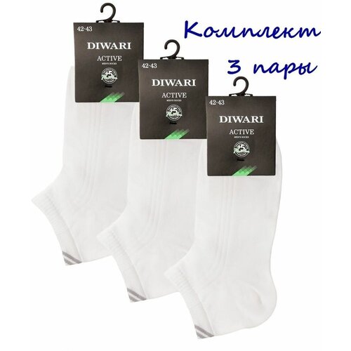 Носки Diwari, 3 пары, размер 29, белый комплект 3 пары носки ростекс короткие спортивные н 34 3 3шт 31 белый