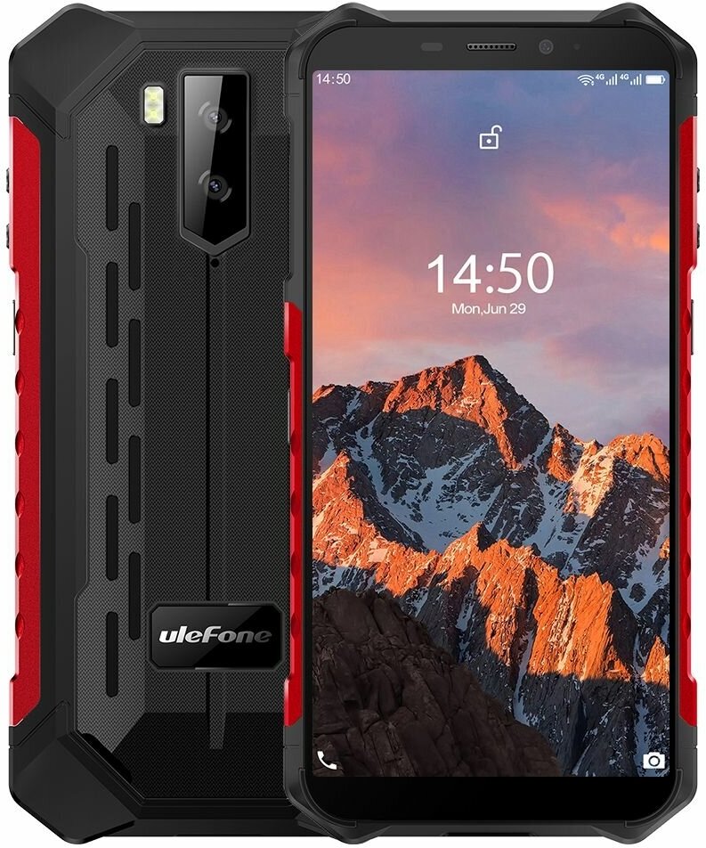 Смартфон Ulefone ARMOR X5 PRO 4/64 GB RED IP68 Быстрая зарядка