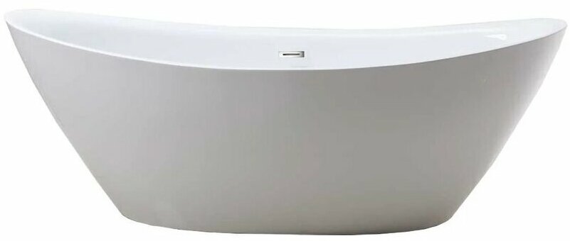 Ванна акриловая Vincea VBT-203, 1800х850х650, цвет белый, слив-перелив в комплекте, хром, (без монтажного комплекта/ножек)