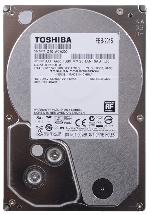 Жесткий диск Toshiba 2 ТБ DT01ACA200