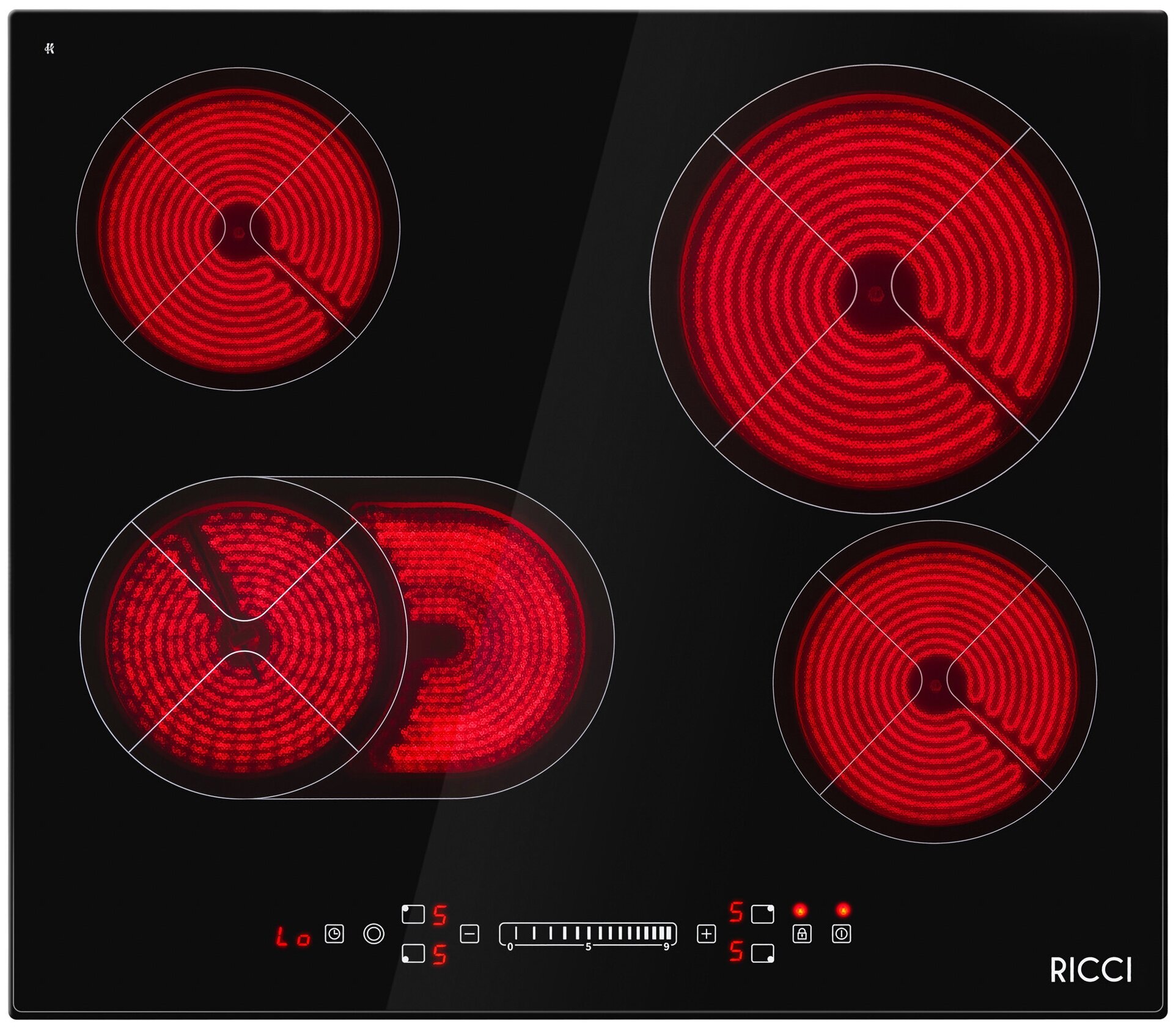 Четырехконфорочная инфракрасная варочная панель KS-T46619R, т.м. RICCI