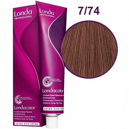 Londa Professional Стойкая крем-краска Londacolor Creme Extra Rich, 7/74 блонд коричнево-медный