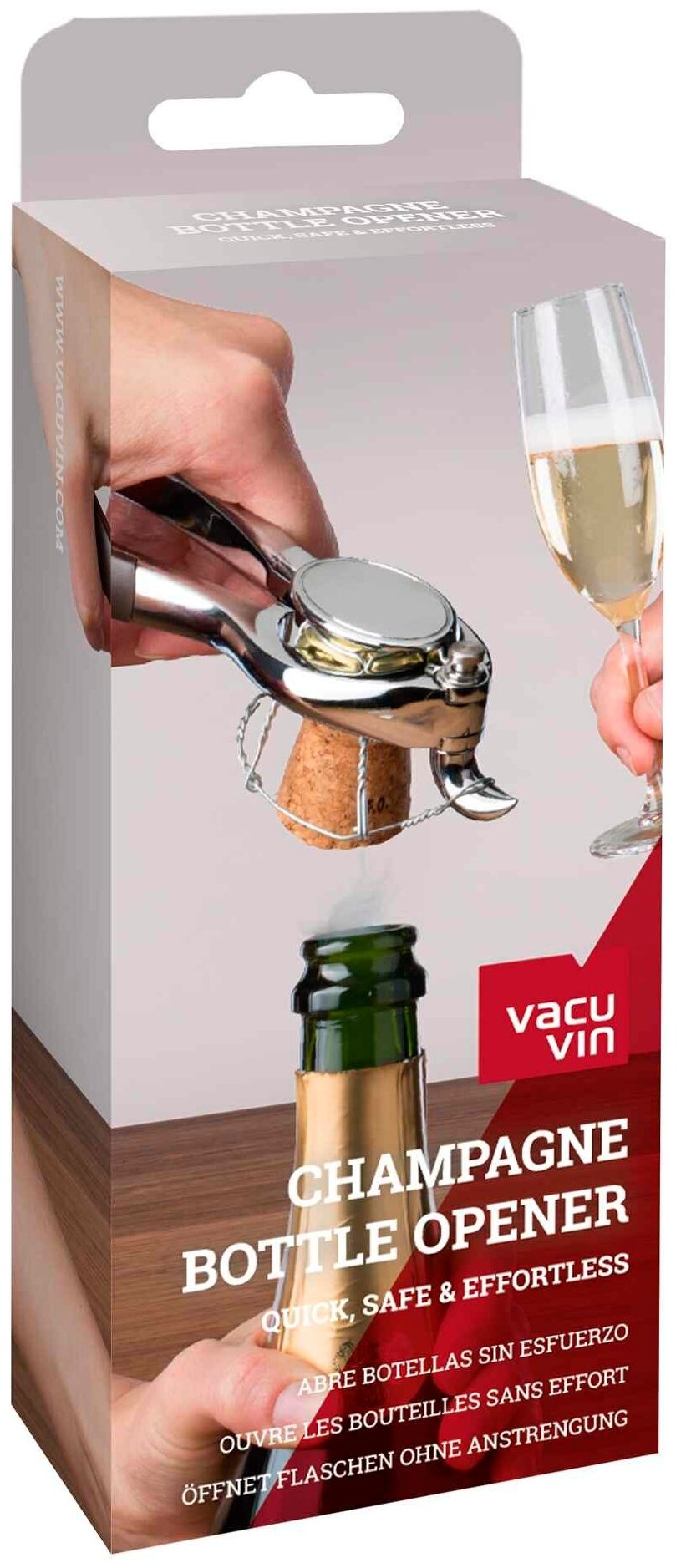 Щипцы для открывания бутылок VACU VIN с шампанским нержавеющая сталь - фото №2