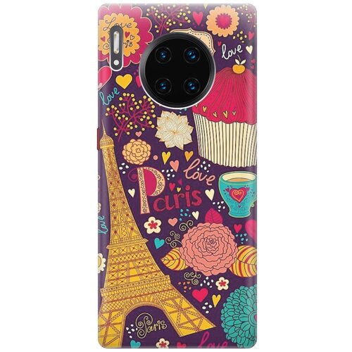 фото Re:paчехол - накладка artcolor для huawei mate 30 pro с принтом "love in paris"