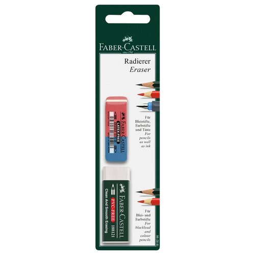 Faber-Castell Набор ластиков 188296, 2шт. разноцветный 2