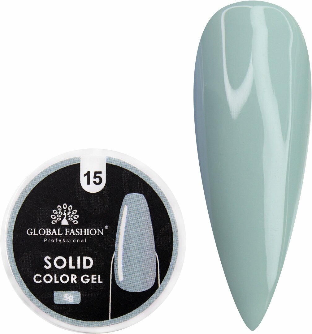 Global Fashion Гель-краска повышенной плотности для рисования и дизайна ногтей, Solid color gel, 5 гр / 15