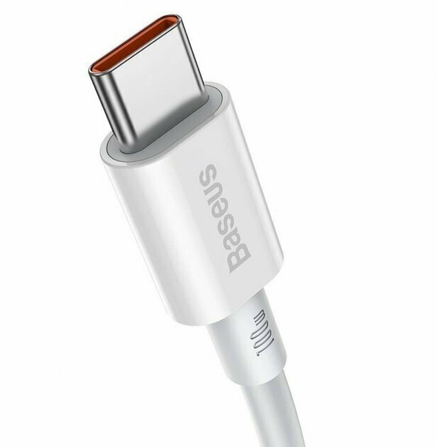 Кабель Baseus CATYS-C02 Superior Series Fast Charging Data Cable Type-C to Type-C (PD 100W) силиконовый 2m White — фото 1