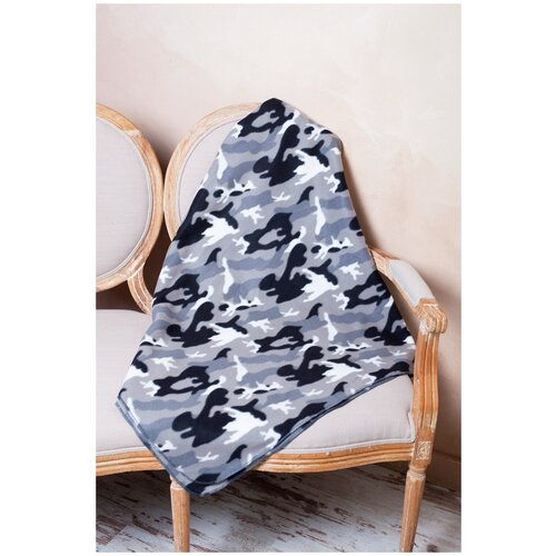 Плед флисовый серый камуфляж La Bella Mama «Город, Зимняя сказка» 150 х 180 см