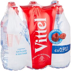 Минеральная вода Vittel негазированная, ПЭТ спорт, 6 шт. по 0.75 л