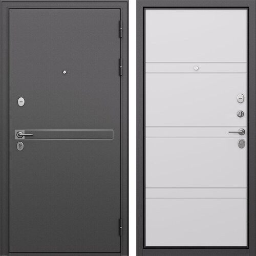 дверь входная mastino райд правая черный муар металлик белый софт 960х2050 мм Дверь входная Mastino Гранто правая букле графит - белый софт 960х2050 мм