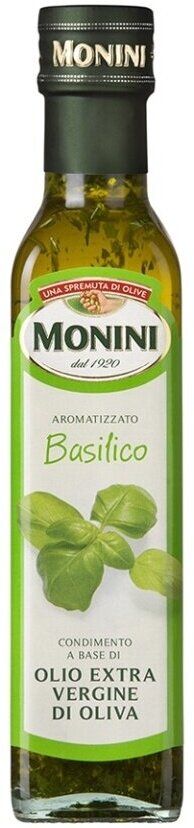 Масло оливковое Monini Basil Extra Virgin с базиликом 250мл