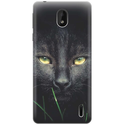 фото Gosso ультратонкий силиконовый чехол-накладка для nokia 1 plus с принтом "кошка в темноте"
