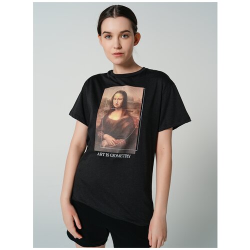 фото Футболка с кор.рукавом твое 78554 размер l, черный меланж, women