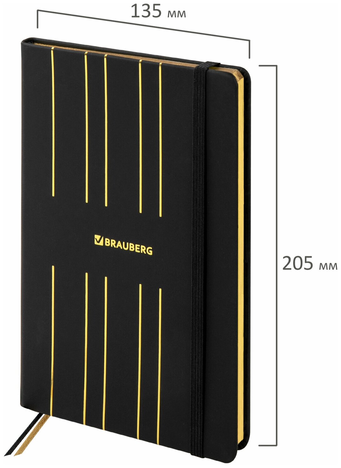 фото Блокнот 80л, А5 Brauberg "Touch", под кожу, линейка, черный, 2шт. (113409)