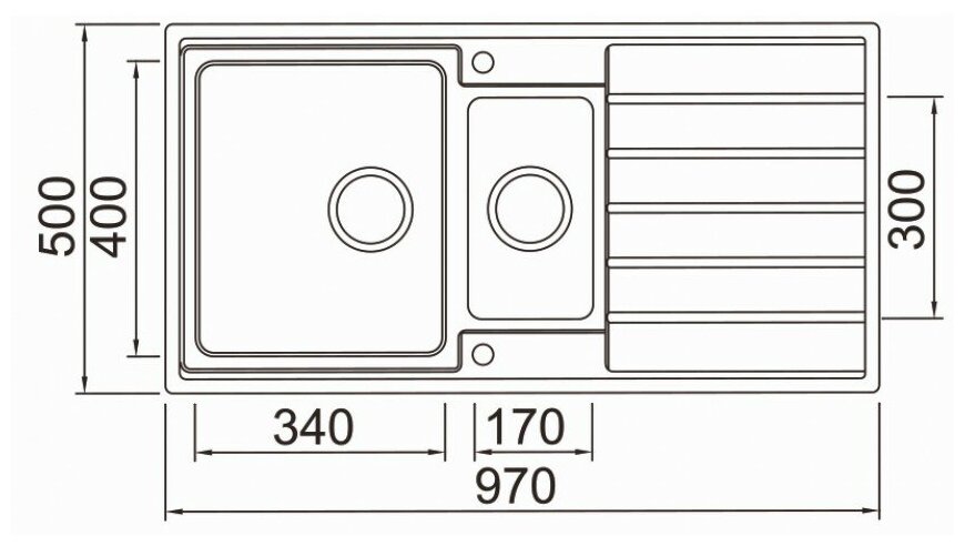 Кухонная мойка Seaman Eco Roma SMR-9750B, вентиль-автомат