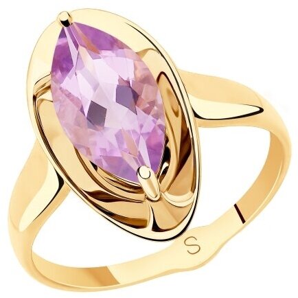 Кольцо Diamant online, красное золото, 585 проба, аметист