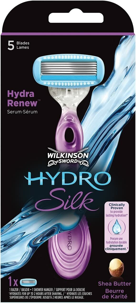 Wilkinson Sword /Schick Hydro Silk / Станок для бритья женский с 1 сменной кассетой и креплением.