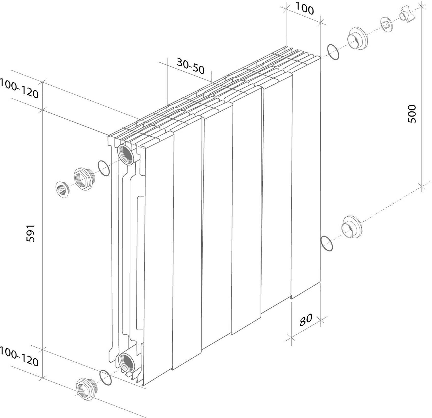 Радиатор Royal Thermo PianoForte 500 new/Bianco Traffico НС-1176323 - 12 секций - фото №12