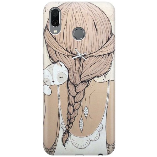 фото Re:pa накладка transparent для huawei honor play с принтом "девочка в обнимку с котом"