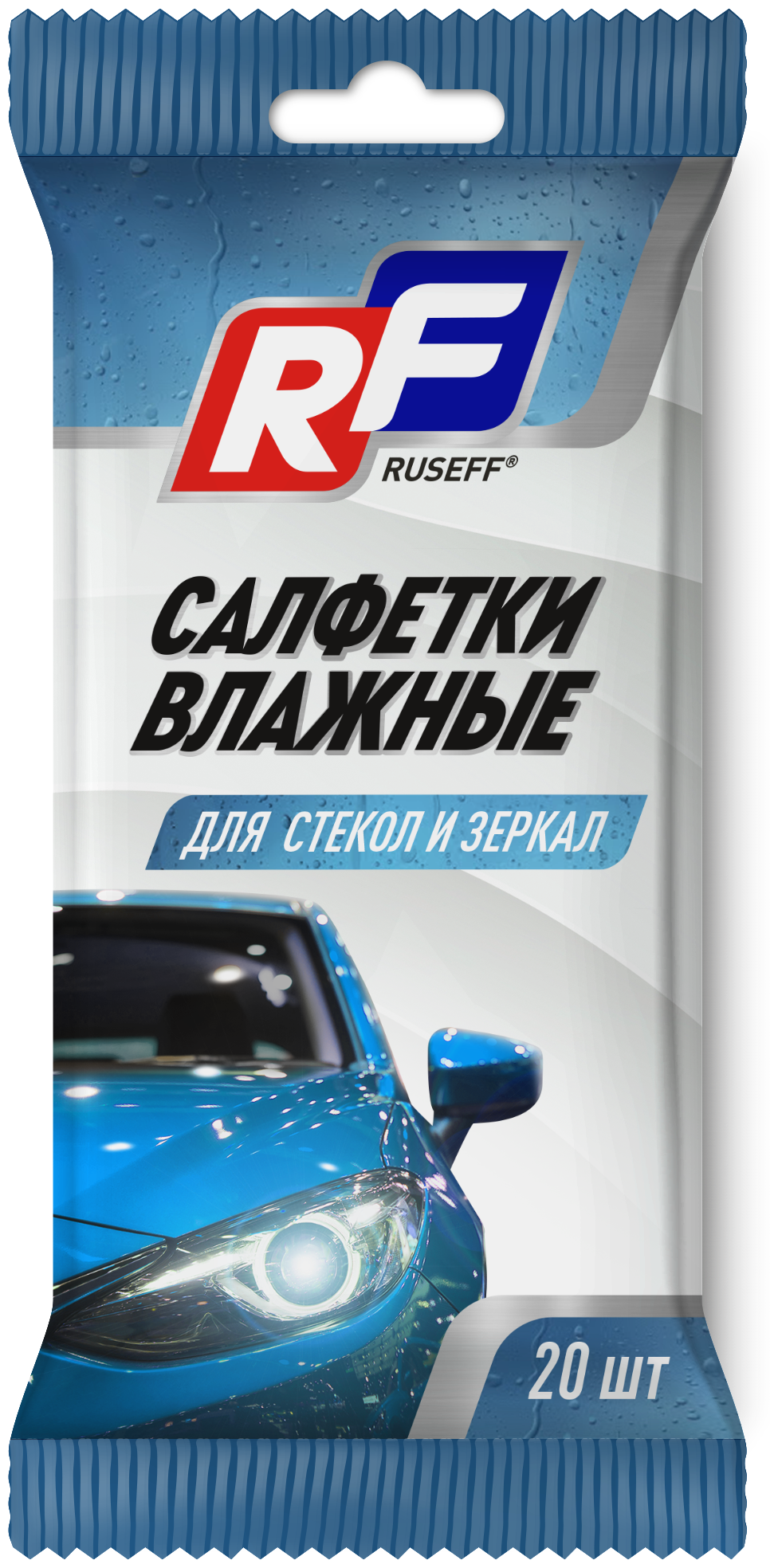 Влажные салфетки RUSEFF для стекол и зеркал 20 шт