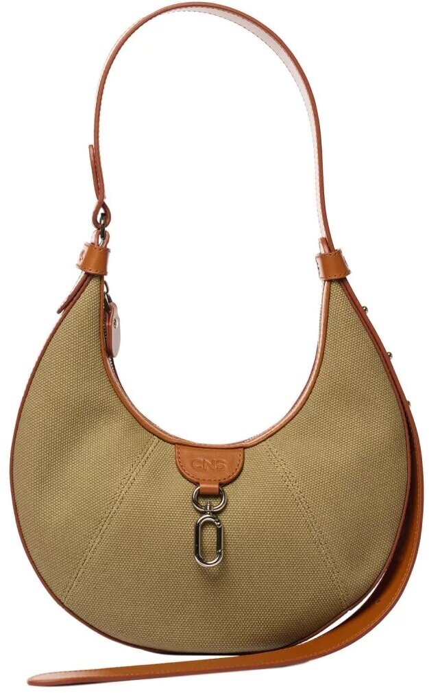 Женская сумка CNS-COINS UNE FEMME mini canvas olive (оливковый) из натуральной кожи и канваса 