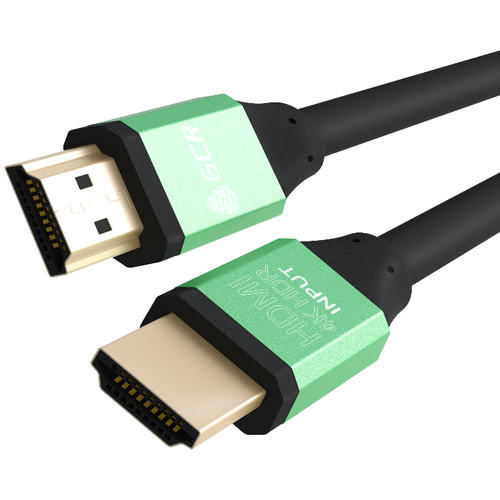 Greenconnect Кабель 0.75m HDMI версия 2.0, HDR 4:2:2, Ultra HD, 4K 60 fps 60Hz/5K*30Hz, 3D, AUDIO, 18.0 Гбит/с, 28/28 AWG, OD7.3mm, тройной экран, черный, AL корпус зеленый Greenconnect HDMI (m) - HDMI (m) 0.75м (GCR-50960) кабель hdmi hdmi greenconnect gcr hm350 2 0m