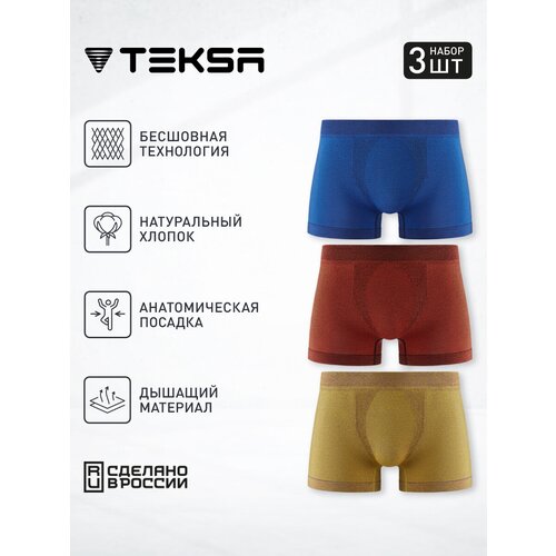 Трусы Teksa, 3 шт., размер XL, серый