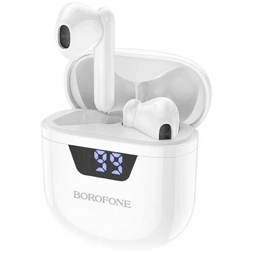 Наушники Borofone BW05 Pure TWS вкладыши Bluetooth 51 30250 мАч дисплей белые 189100₽