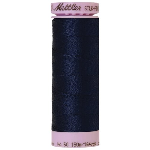 Нить для машинного квилтинга SILK-FINISH COTTON 50, 150 м 100% хлопок 0825 Navy ( 9105-0825 ) нить для машинного квилтинга silk finish cotton 50 150 м 100% хлопок 0326 baquette 9105 0326